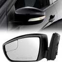 Left Driver Side Door Mirror Compatible with Ford Focus 2012 2013 2014 2015 2016 2017 2018, Rear View Mirror with 5Pins, Electric Adjustment and Turn Signal (Black)