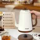 Gooseneck Electric Kettle 1L, 1000W Fast Boiling for Pour-Over Coffee & Tea, 304 Stainless Steel BPA-Free, Precise Flow Spout, Auto Shut-Off & Boil-Dry Protection, Retro Style (White)