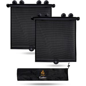 EcoNour Car Window Covers for Baby (2 Pack) | Retractable Car Window Shades for Protecting Kids, Passengers & Pets from Harmful Sun Rays | Window Sun Shade for Trucks, SUVs | (22x24) (XX-Large)