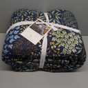 Levtex Home - English Forest Navy Quilt Set - King Quilt and Two King Shams - Leaves - Navy, Green, Teal, Blue, Cream - Quilt (106x92in.) and Shams (20x36in.) - Reversible - Rayon/Cotton