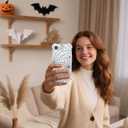 2 x YESPURE for iPhone 16e Halloween Case Cool Designed Kids Women Black Spider Web Paingting Phone Cover Transparent Slim Soft Bumper Shockproof Protective Mobile Case for iPhone 16e