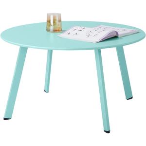 Meluvici Outdoor Side Table, Outdoor/Indoor Metal Steel Patio Coffee Table, Round Weather Resistant Anti-Rust, Green, Pack of 1