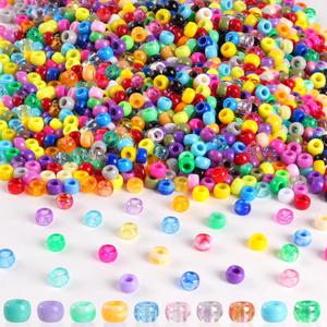 1000Pcs Pony Beads for Bracelets, Multi-Colored Plastic Pony Beads Bulk, 69mm Friendship Bead for Jewelry Making for DIY Hair Braiding Keychains Necklaces Crafts Party Supplies