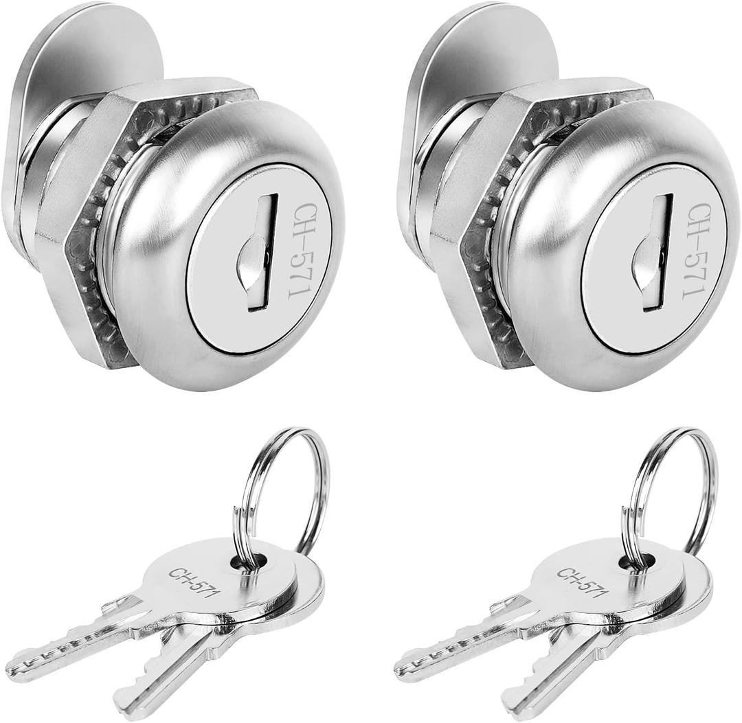 Truck Tool Box Lock Replacement, 2 Pack Keyed Alike, 5/8" Cylinder for Truck Toolbox Handle Latch, Compatible with Uws Dee Zee Delta Kobalt Craftsman Atwood BetterBuilt WeatherGuard Toolbox