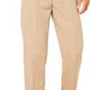 Winter Weight Cotton Chino Pants for Men - Casual Dress Slacks Business Smart Office Trousers, 34, Khaki Brown