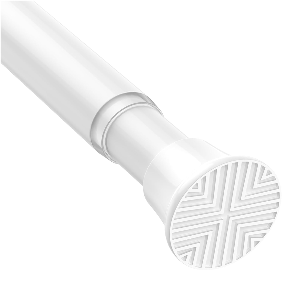 MEXAU White Tension Curtain Rods18 to 36 Inch,Small Curtain Rods No Drilling,Short Tension Rod,Adjustable Spring Rod for Windows,Door,Closet