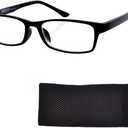 Fullwosing Reading Glasses +4.25 Men's Women's Eyeglasses Office Eyewear Black Frame