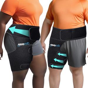 5 in 1 Hip Brace for Women Men Sciatica Pain Relief Devices - Adjustable Groin, Hip Flexor Compression Wrap for Comfortable Thigh, Hamstring & Sciatic Nerve Support, Improved Mobility & Recovery (PLUS) Right Leg