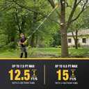 Cordless Pole Saw for Dewalt 20V Battery, 15 FT Reach, Tool Only | 8-Inch bar, 18FT/S chain, Auto-oiling, Tool-free tensioner, 8 lbs. Tree Trimmer Limb Branch Cutter Pruner