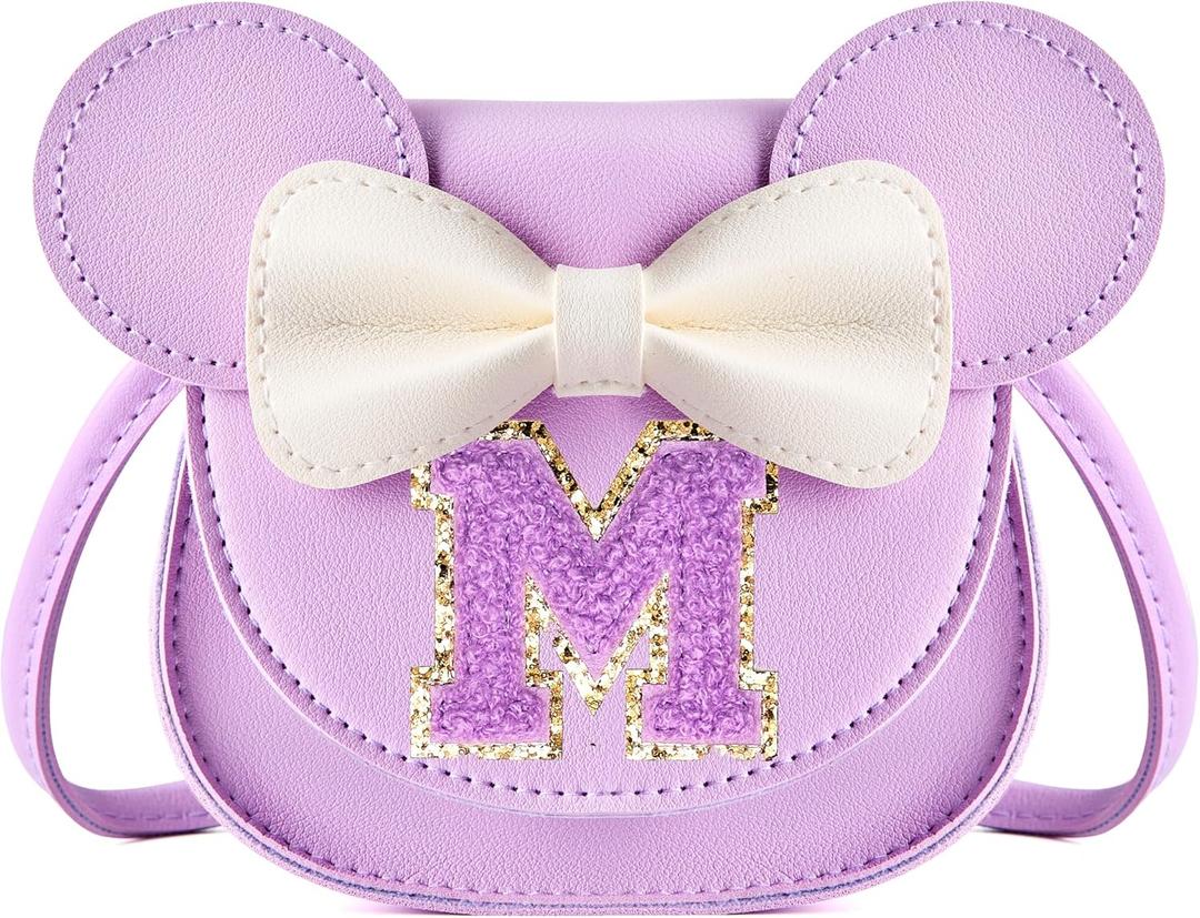 Toddler Purse Gifts for Girls, Little Girl Purse Kids Wallet Crossbody Bag Minnie Mouse Ears Birthday Gifts for 3-8 Year Old Girl (M, Purple)