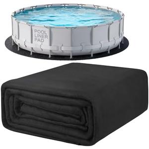 POOLHACKER 18 Ft Pool Liner Pad, Round Pool Liners for Above Ground Swimming Pools, Durable Geotextile Material, Easy to Install, Extends Life to The Line, Under Pool Padding