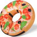 Grand Line Pizza Inflatable Collar for Dog and Cat, Soft Protective Recovery Cone After Surgery, Blow up Pet Donut Collar Cone, E-Collar Alternative Does not Block Vision (Realistic, Medium)