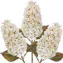 Hollyone 3PCS Fall White Cone Hydrangeas Artificial Flowers Fake Fall Decor