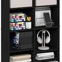 Furinno Jaya 16-Shelf Multimedia Media Storage Tower Rack with Adjustable Shelves, Americano