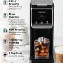KIDISLE Hot & Iced Single Serve Coffee Maker for K Cup & Grounds, 616oz Brew Sizes, 40oz Water Tank, Reusable Pod Filter, Easy-to-Use for Home, Office, Dorm, Black