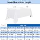 10 Pack 90 x 132 Inch White Rectangle Tablecloth, Polyester Fabric Washable Table Cloth for Home, Party, Wedding or Restaurant Use.