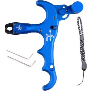 Bow Release for Compound Bow, 4-Finger Archery Release Trigger, 360° Rotatable Thumb Release Aid, Archery Compound Bow Accessories