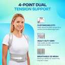 Adjustable Posture Corrector Back Brace for Men & Women – Upper Back & Shoulder Support Breathable Design with Removable Under-Arm Sweat Pads, Discreet Fit., X-Large