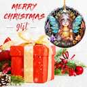 2 x Stained Ceramic Fairy Ornament - Fairy Christmas Ornaments - Christmas Tree Ornaments - Christmas Decorations - Fairy Decor for Office, Room, Home - Holiday Present Ideas - A