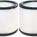 2 x Filter for Shop Vac 90304 90350 90333 9030400 903-04-00 Vacuum Cleaner Replacement Filter for 5 Gallon and Larger Wet & Dry Vacuum Filter