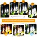 Mlambert 3 Color Outdoor LED Dimmable String Lights for Patio with Remote, Plug in 48FT Waterproof Shatterproof LED Bulb Light for Cafe-White Cord