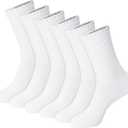 Hanes Unisex Plain White Socks Pack or Plain Black Socks Pack, Men's, Women's & Teen Sizes, Crew and Ankle 6-Packs (Large)