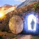 He is Risen Banner 118.1x98.4Inch Fabric Easter Resurrection of Jesus Photo Banner Easter Decor Christian Jesus Cross Photos Background