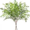 3PCS Artificial Nandina Stems for Vase, Faux Green Spring Plant Branches, Fake Floral Eucalyptus Stems, Realistic Greenery, Dcor for Office, Dining or Coffee Table, Kitchen, Living Room Floor, 43.3"