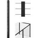 VEVOR Corner Cable Railing Post, 10 Holes, 36x1x2 Inches Stainless Steel Cable Railing System Kit for Indoor Outdoor Deck Balcony, 1 Pack, Black, Product ID 1JZLGZXHS914IVCFL001V0