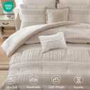 Madison Park 5-Piece Farmhouse Comforter Set with Ruching & Lace Trim, Soft Chambray Bedding, Includes Comforter and 2 Decorative Pillows, King, Neutral