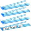 Mahjong All-in-One Tile Rack & Pusher, Blue Clear Acrylic Mahjong Rack and Pusher Combo, Modern American Mahjong Tile Racks, Set of 4, 17.72 Inches