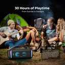 Tribit StormBox Blast Portable Bluetooth Speaker, (140W Peak) 90W Loud Stereo Sound with 30H Playtime, IPX7 Waterproof, LED Light, Wireless, XBass, BT5.3, TWS, Custom EQ, Party/Outdoor/Camping/Beach