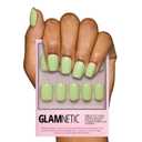 Glamnetic Press On Nails - Light Sage | Short Squoval Green Fake Nails with Glossy Finish, Salon Quality | 15 Sizes - 30 Nail Kit with Glue