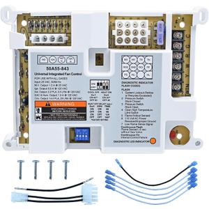 50A55-843 Furnace Control Board, Replacement for White Rodgers and Lennox Furnace Systems, Compatible with 50A50 and 50A55 Series Models such as 50A50-241, 50A50-405, and 50A55-571