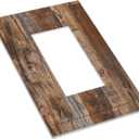 Vintage Board Rustic Brown Wood Texture Decorative Outlet Covers 1 Gang Single Rocker Light Switch Cover Plate Wall Plates GFCI Faceplate for Farmhouse Home Decor