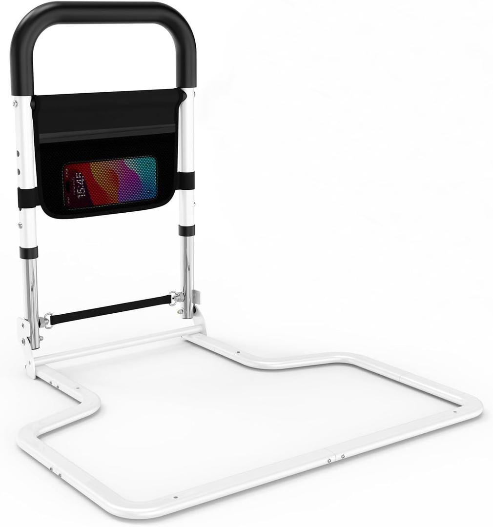 Bed Rails for Elderly Adults Safety, Surgery Patients Adjustable Bed Railings Support Assist Rail for Seniors, Fall Prevent Grab Bar with Storage Pocket, Bed Cane fit King Queen Full Twin Beds (Large)