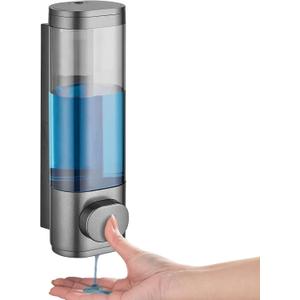 Shampoo and Conditioner Dispenser 1 Chamber No Drill, Shower Soap Pump Dispenser Wall Mounted, Body Wash Dispenser for Shower, Shower Gel Dispenser Shampoo Holder for Bathroom (Gungrey 1 Chamber)