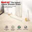 Neodrain 28-Inch Linear Shower Drain-Brushed,with Tile Insert Grate