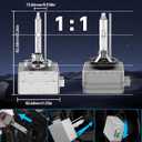 D3S HID Xenon Headlight Bulb Fit for Cadillac 2013 2014 2015 2016 2017 2018 2019 ATS 2016-2019 CTS 2013-2017 XTS, 6000K Bright White, 35W OEM High Low Beam Xenon Lights, Pack of 2