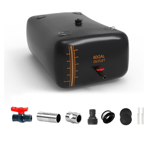 60 Gallon Water Bladder - 1000D PVC Black RV Water Bladder, Portable Collapsible Storage Tank Containers for Gardens, Camping, Emergency Use