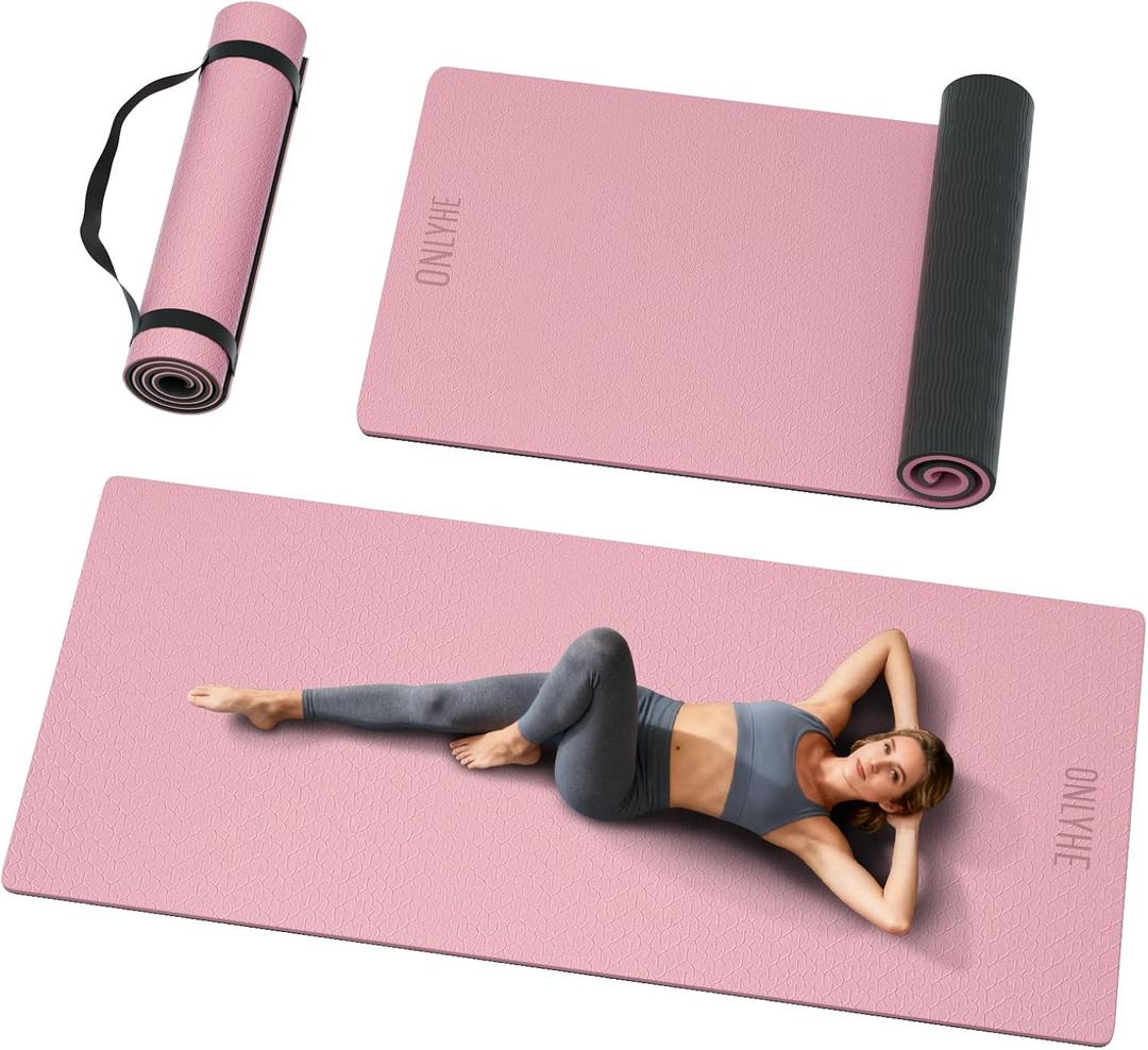 Extra Long & Wide Yoga Mat for Tall Men & Women,76''x32.6''x7mm - High Density TPE Non-Slip Both Sides, Lightweight 1.1kg with Superior Cushioning for gymnastics, Pilates, Home, Workout