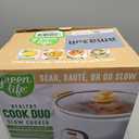 GreenLife 6QT Slow Cooker, Non-Toxic PFAS-Free Ceramic Nonstick Removable Interior Bowl, Programmable, Family Friendly, Keep Warm, Stovetop & Oven Safe, Dishwasher Safe Crock, Timer, Glass Lid, Gray