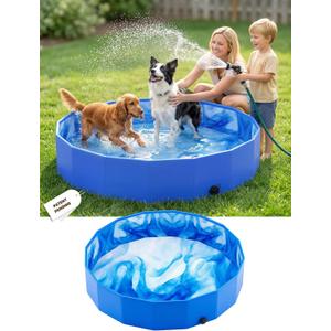 2026 Foldable Dog Kiddie Pool,Portable Hard Plastic Dog Pool,Thickened Kids Swimming Pool For Small Dogs,Collapsible Pet Pool,NonSlip Foldable Plastic Dog Wading Pool,Bathtub For Puppy,48*12in