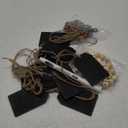 Junkin 12 Set Christmas Stocking Name Tags DIY Name Sign Christmas Ornaments Including Chalkboard Tags Wood Beads and Bow for Christmas Stockings Home Farmhouse Decor (Mixed Colors,4.5 x 2.6 Inch)