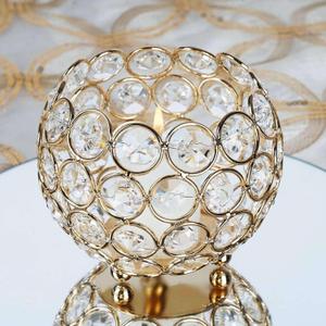 Efavormart Gold Crystal Beaded Votive Tealight Wedding Crystal Candle Holder - 4" Dia x 3.5" Tall