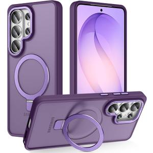 STERKER Designed for Samsung Galaxy S26 Ultra Case Magnetic Ring Stand [Military Grade Drop Protection][Compatible with Magnetic] Translucent Slim S26 Ultra, Purple
