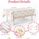 MEHOFOND Fall Pumpkin Plates and Napkins Party Supplies194 Pcs, Pink Floral Disposable Tableware Set with Cups Banner Pumpkin Tablecloth for Girls Baby Shower Dinner Party Decorations, Serves 24