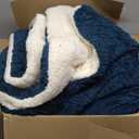 BEAUTEX Sherpa Fleece Throw Blankets, Soft Fluffy Flannel Plush Blanket and Throw, Fuzzy Cozy Cuddle Blankets for Couch Bed Sofa Adults (50" x 60", Dusty Blue)