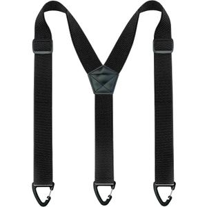 Hidden Suspenders for Men Under Clothes with 3 Snap Loop (1.48" Wide) (Black)
