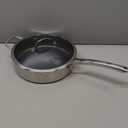 Frying Pans Nonstick with Lid,Hybrid Non Stick 5 Quart Saute pan,PFOA Free Cookware,Stainless Steel skillet,12 inch Deep Saute Pan,Dishwasher&Oven Safe,Works on All Cooktops